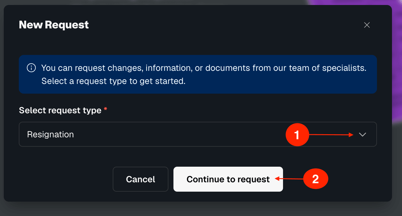 resignation request