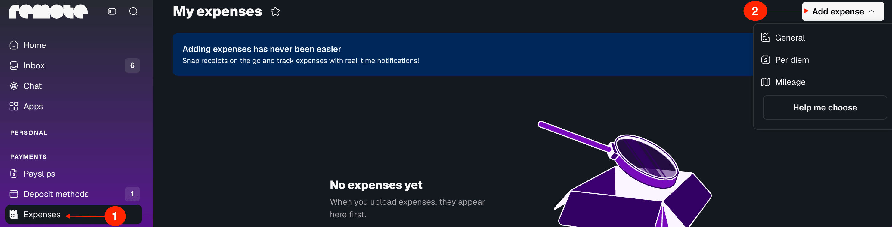 add expenses