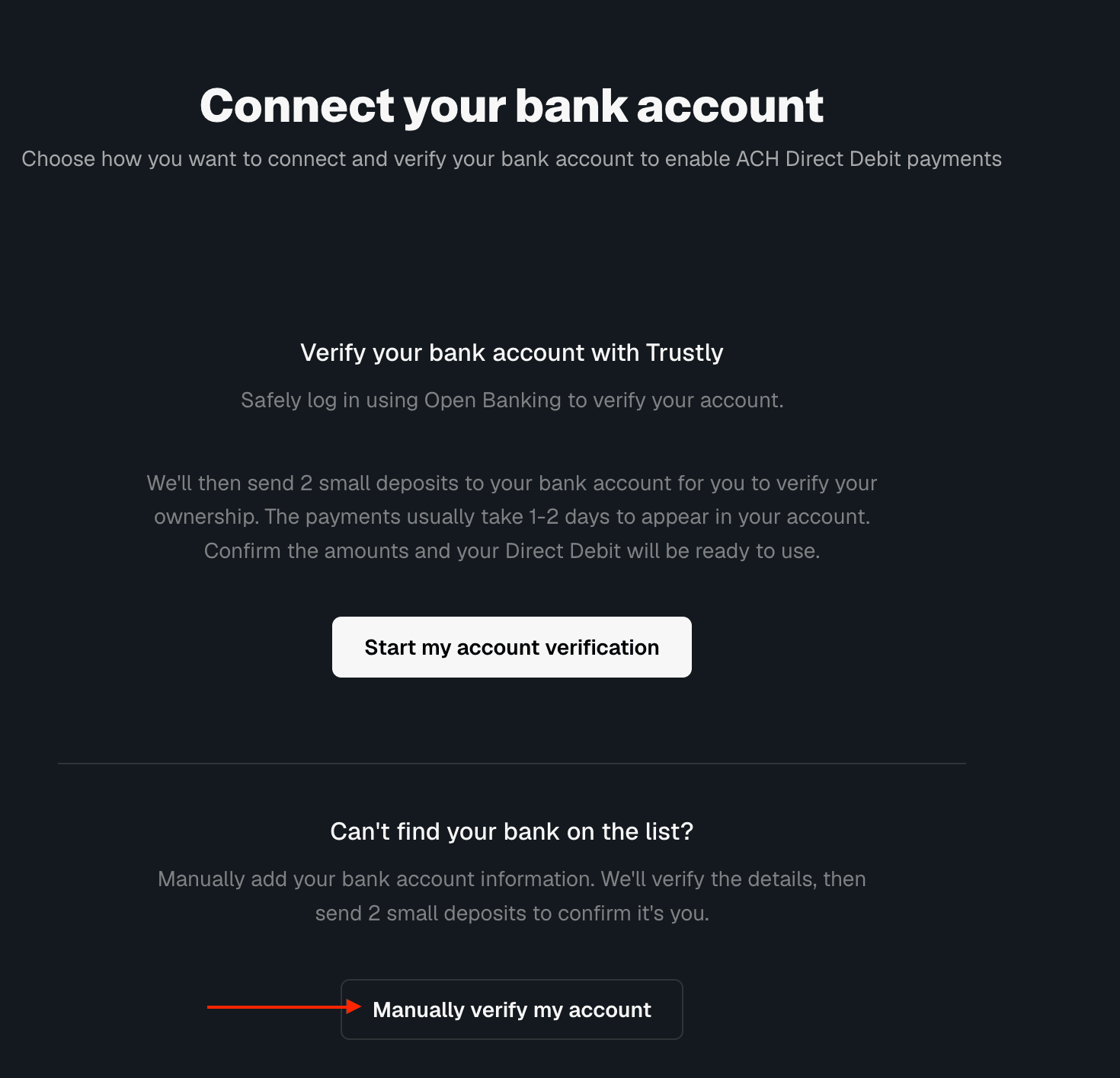 verify bank account