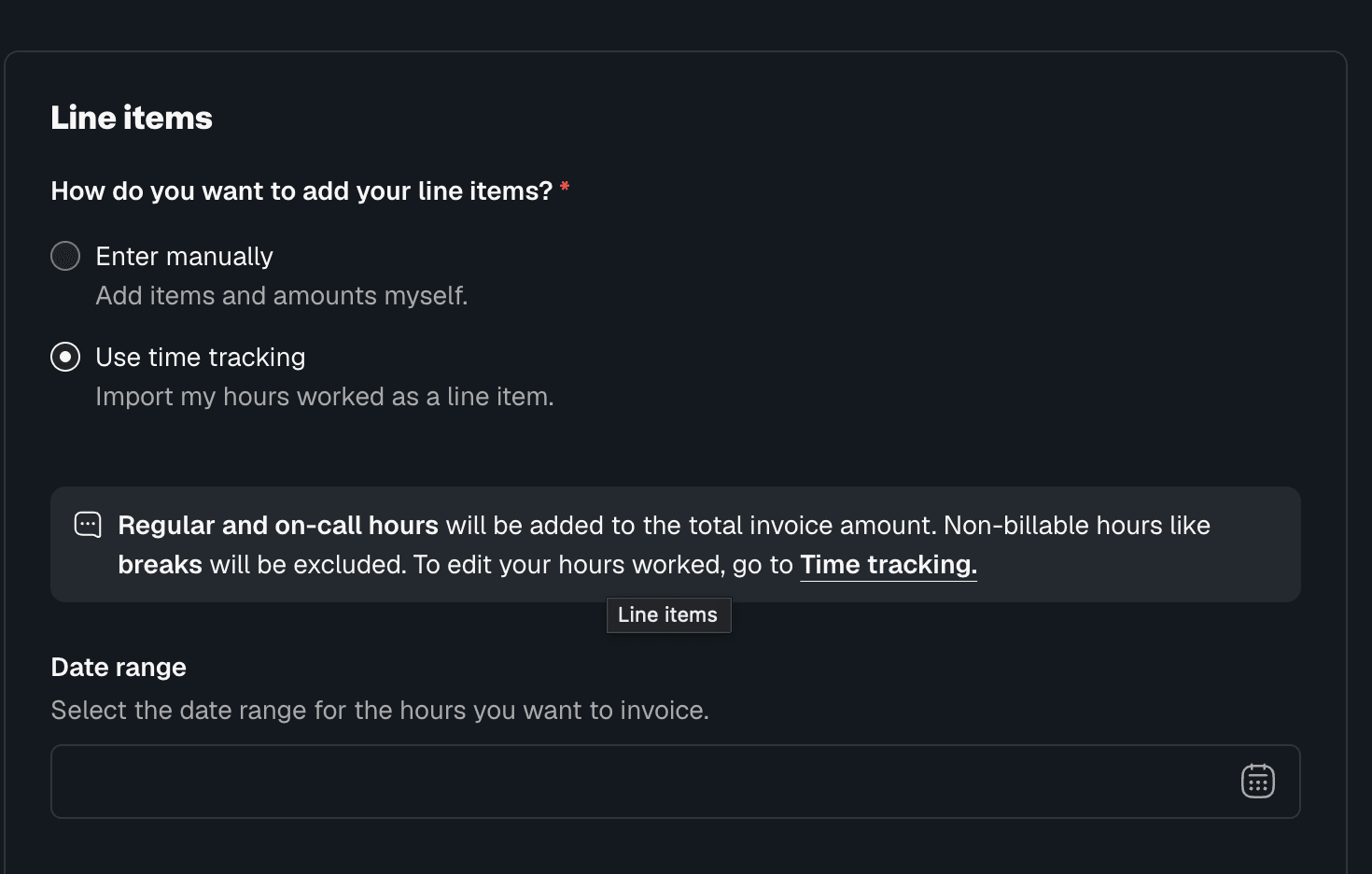 invoice time tracking