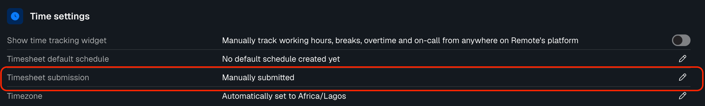 timesheet submission