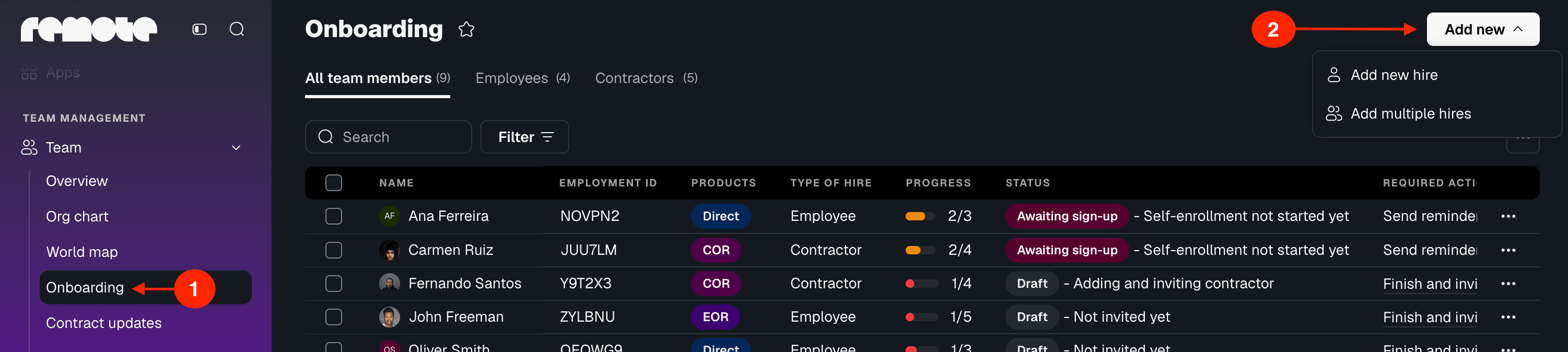 add new hire