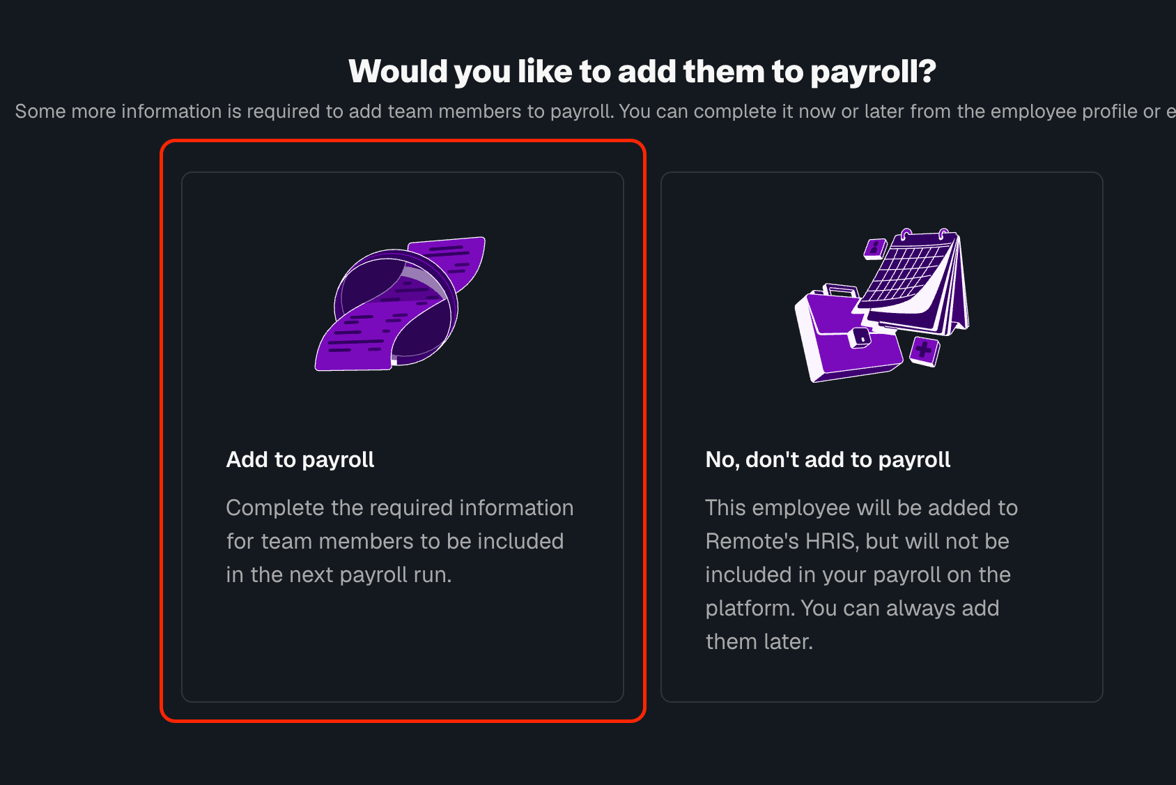 add to payroll