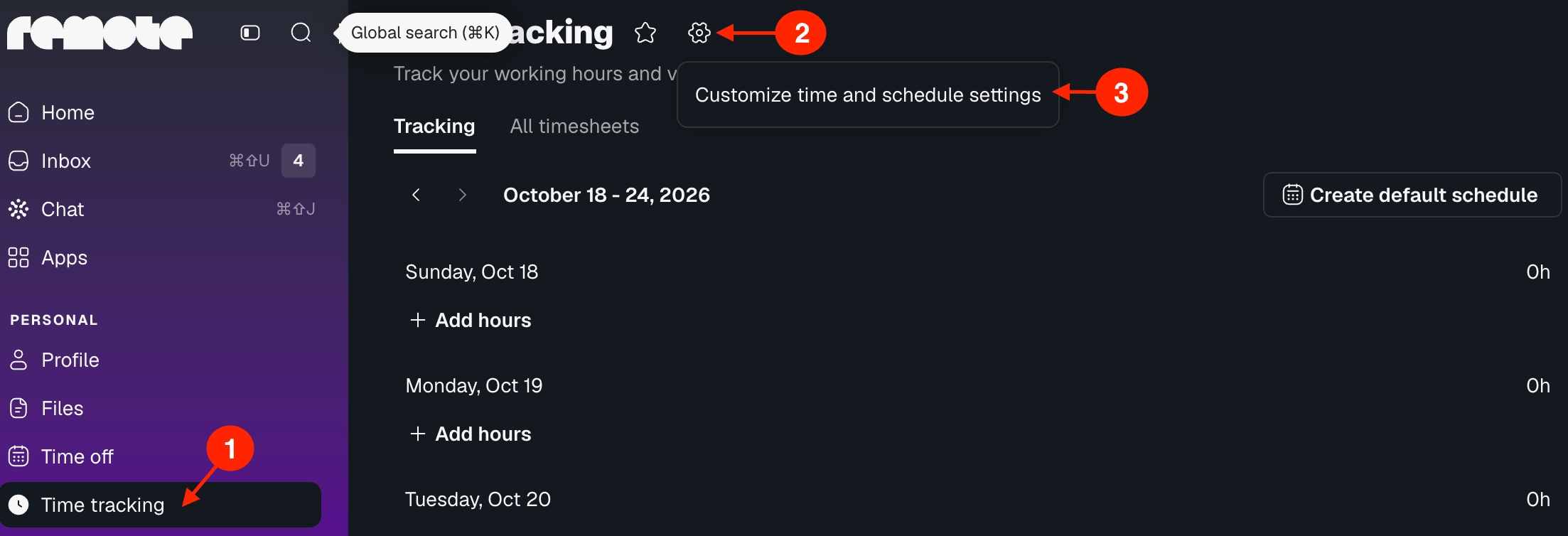work schedule