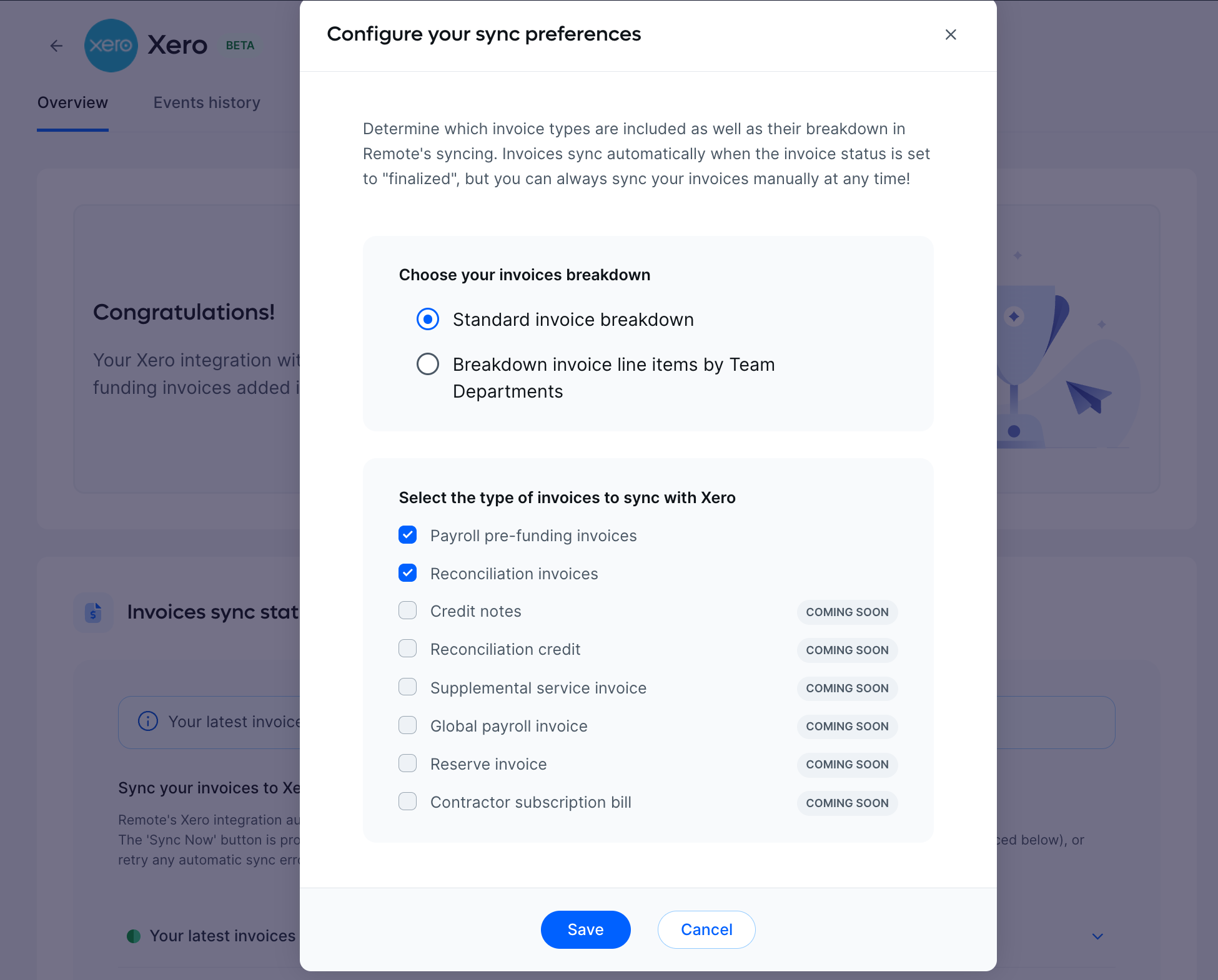 Xero select sync preferences.png