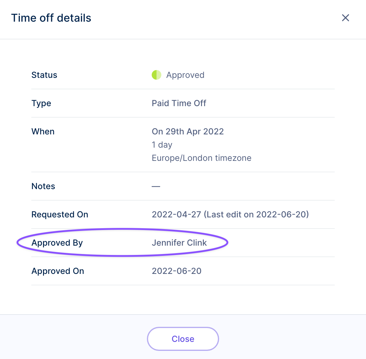 How will I know who approved my time off? Remote